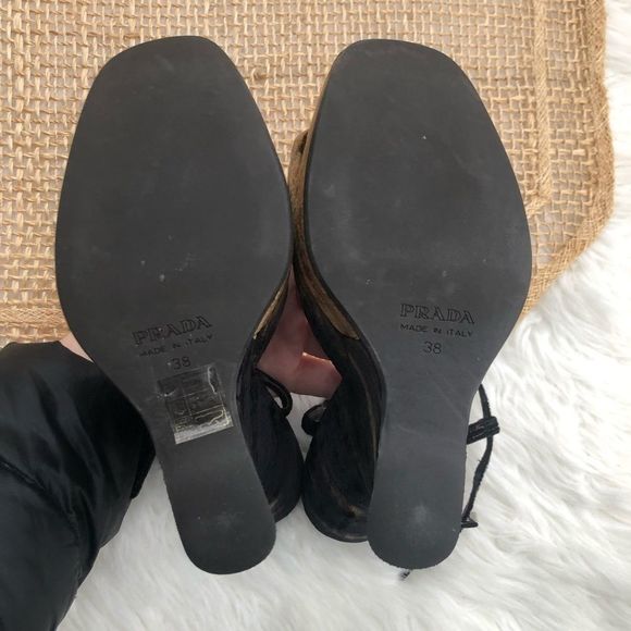 Prada Velvet Wedge Sandals - Picture 14 of 15